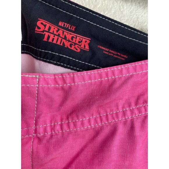 Quicksilver Board Short Mens Size 28 Stranger Things Pink Blue Surf beach - Picture 5 of 13